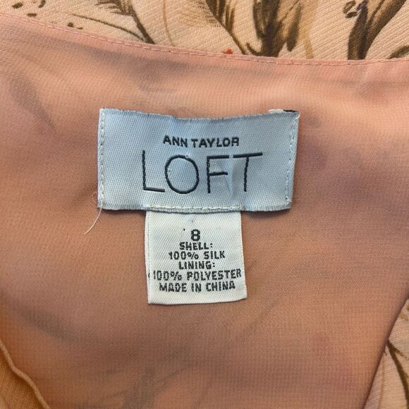 Ann Taylor LOFT 100% Silk Babydoll Top 8 Y2K Fairy Romantic Bell Sleeve V-Neck - Picture 6 of 10